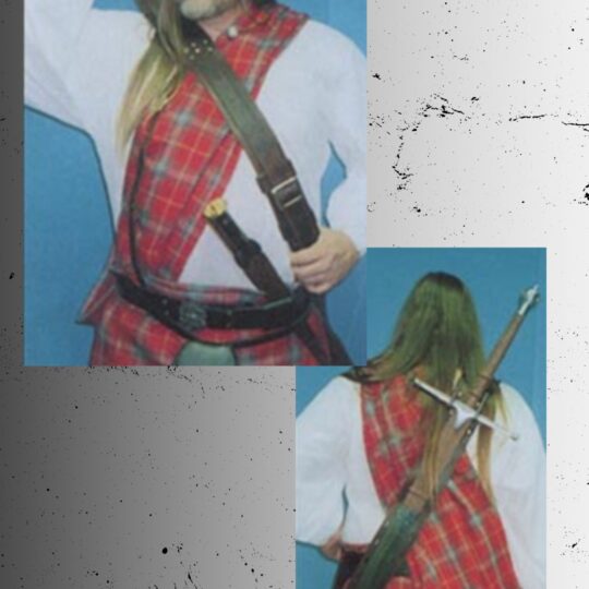 Leather scabbard and tartan
