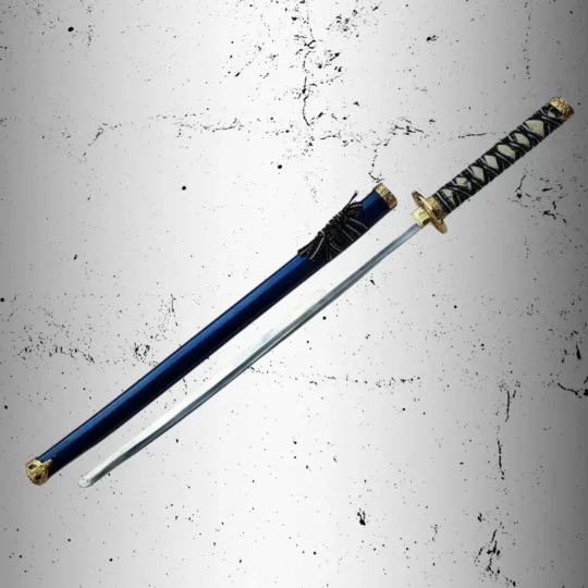 Full Tang Japanese Samurai Katana White & Blue image