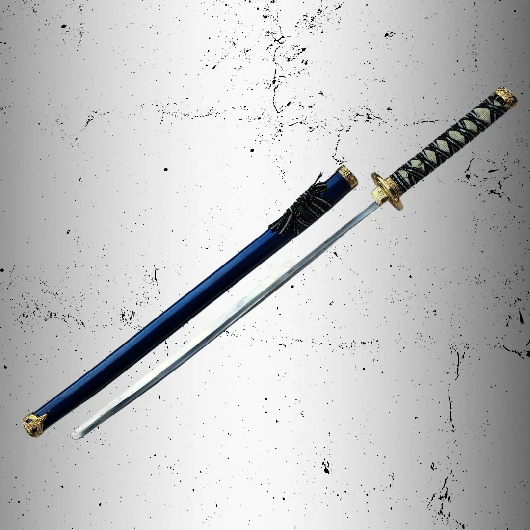 Full Tang Japanese Samurai Katana White Blue image